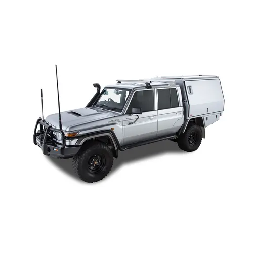 Rhino Rack Heavy Duty RL110 Silver 1 Bar Roof Rack to suit TOYOTA LandCruiser 79 Series 4dr 4WD Double Cab 07 to