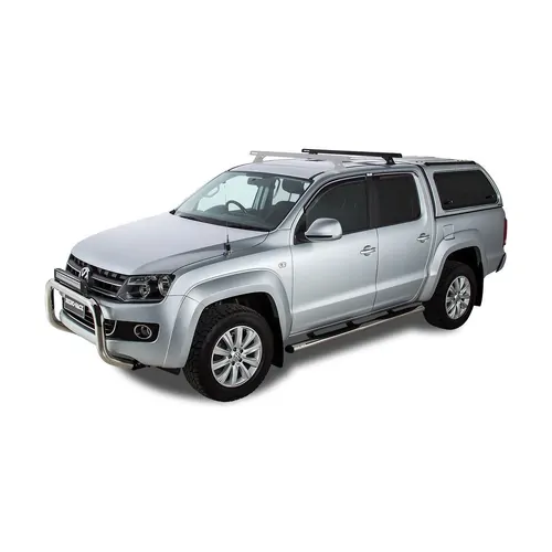 Rhino Rack Heavy Duty Rch Black 1 Bar Roof Rack (Rear) For Volkswagen Amarok 2H 4Dr Ute Dual Cab 02/11 On