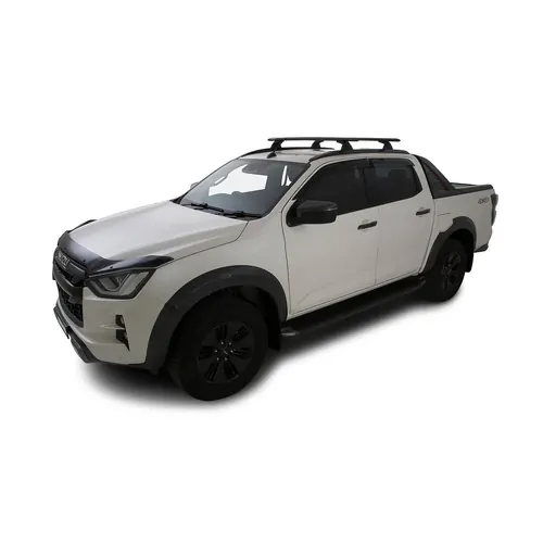 Rhino Rack Vortex Rcl Black 2 Bar Roof Rack For Isuzu D-Max Gen3, (X-Terrain) 4Dr Ute Crew Cab (With Flush Rails) 20 On