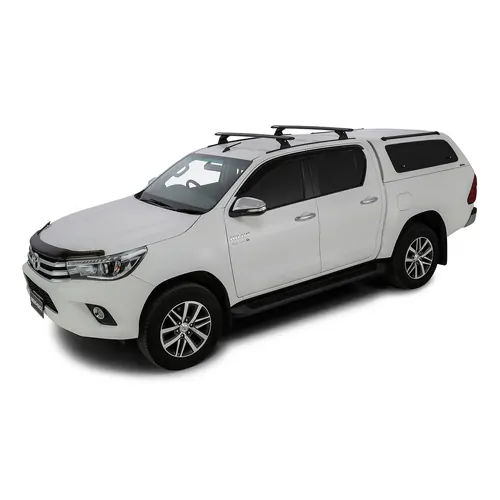 Rhino Rack Vortex RCH Trackmount Black 2 Bar Roof Rack to suit TOYOTA Hilux Gen 8 4dr Ute Double Cab 15 to