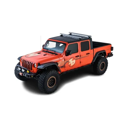 Rhino Rack Heavy Duty Silver 2 Bar Rhino-Rack Backbone Roof Rack With Rcl Legs For Jeep Gladiator Jt 4Dr Ute 06/20 On