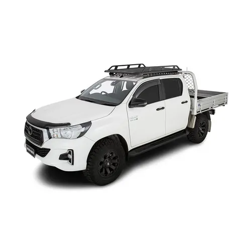 Rhino Rack Pioneer Tradie (1528mm X 1236mm) With Backbone For Toyota Hilux Gen 8 4Dr Ute Double Cab 10/15 On