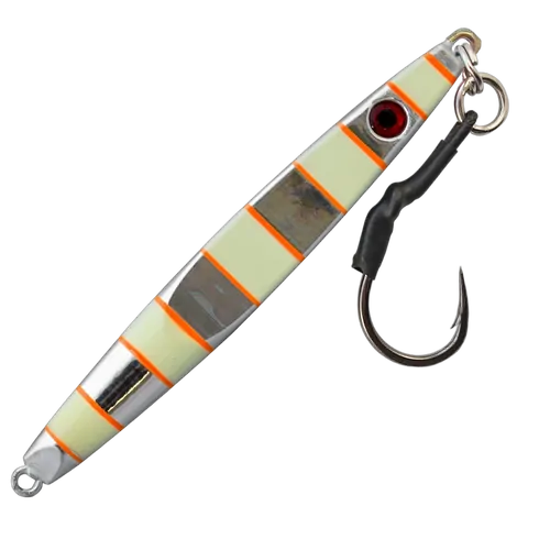 Black Magic Flutter Jig 100gm Silver/Lumo/Orange