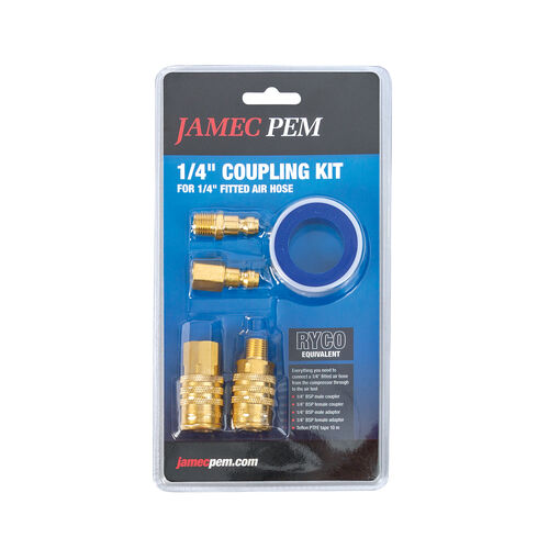 Jamec Pem 70.0067 1/4" Ryco Equivalent Fitted Air Hose Coupling Kit