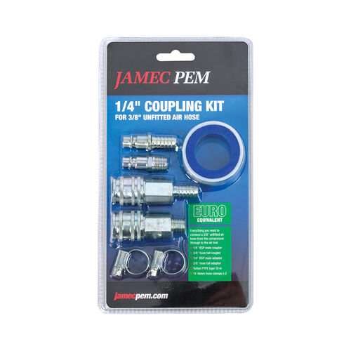 Jamec Pem 70.0123 1/4" Euro Equivalent Unfitted Air Hose Coupling Kit