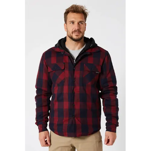 Jetpilot Quilted Mens Flannel Jacket - Red 3XL