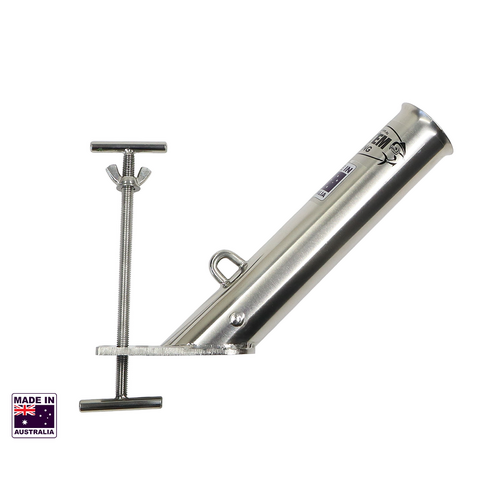 Hookem Jetty Rod Holder - 45° Offset - Stainless Steel