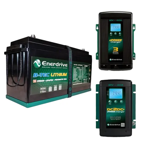 Enerdrive 200Ah B-Tec Bundle Inc Dc40 & Ac40