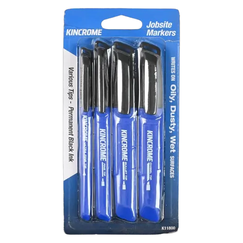 Kincrome Permanent Marker Starter Pack 4 Pack Black