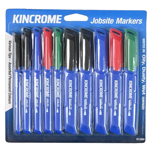 Kincrome Permanent Marker Starter Pack 10 Piece Assorted Colours