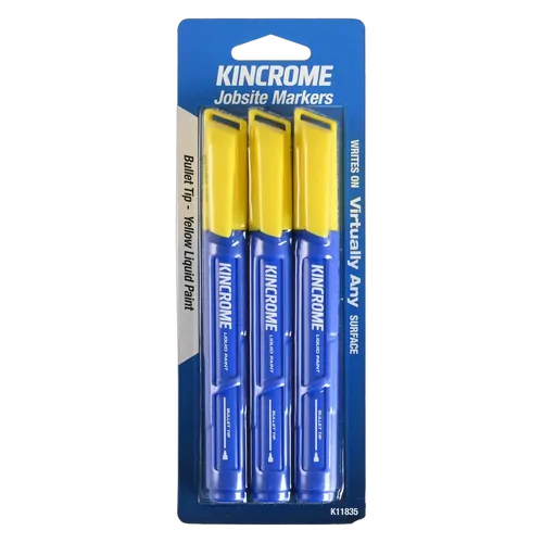 Kincrome Paint Marker Bullet Tip 3 Piece Yellow