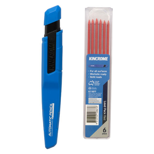 Kincrome Automatic Mechanical Pencil and Red Refill Pack