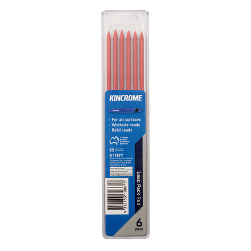 Kincrome Red Lead Refill Pack 6 Piece