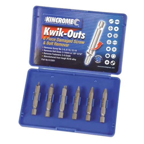 Kincrome Kwik-Outs Damaged Screw & Bolt Remover 6 Piece
