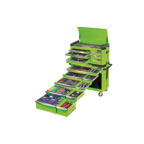 Kincrome Contour Extra-Wide Workshop Tool Kit 610 Piece 17 Drawer 42" Green