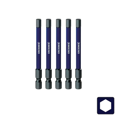 Kincrome Hex 5Mm Impact Bit 75Mm 5 Piece