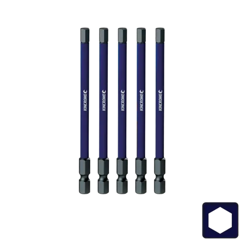 Kincrome Hex 5Mm Impact Bit 100Mm 5 Piece