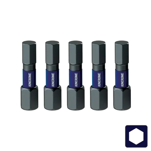 Kincrome Hex 6Mm Impact Bit 25Mm 5 Piece