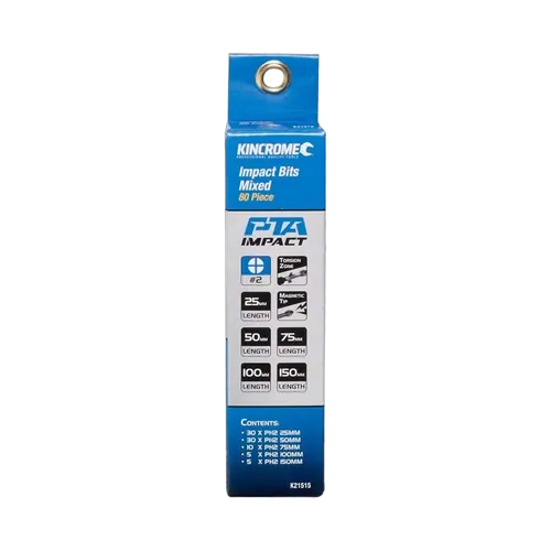 Kincrome Phillips #2 Impact Bit Mixed Pack 80 Piece