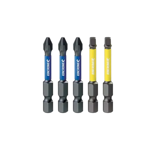 Kincrome Phillips & Square #2 Impact Bit Mixed Pack 50Mm 5 Piece