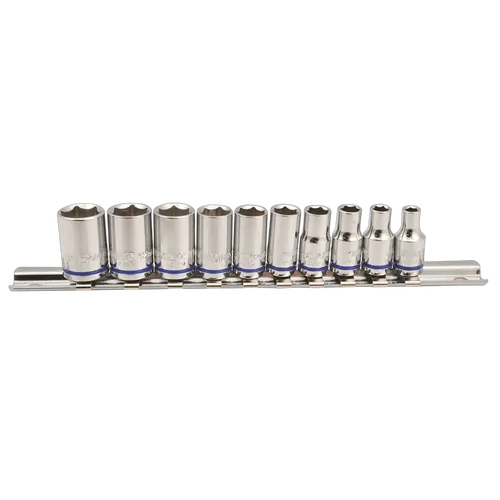 Kincrome Socket Set 10 Piece 1/4" Drive (Mirror Polish) - Metric