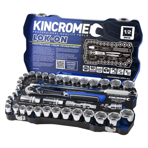 Kincrome Lok-On Socket Set 41 Piece 1/2" Drive - Metric & Imperial