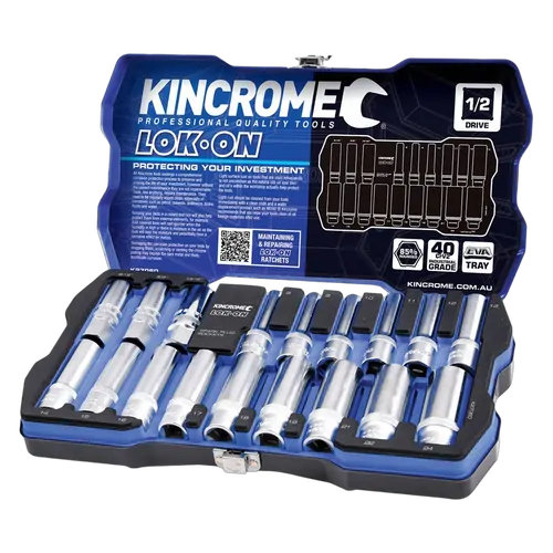 Kincrome Lok-On Socket & Spark Plug Set 18 Piece 1/2" Drive