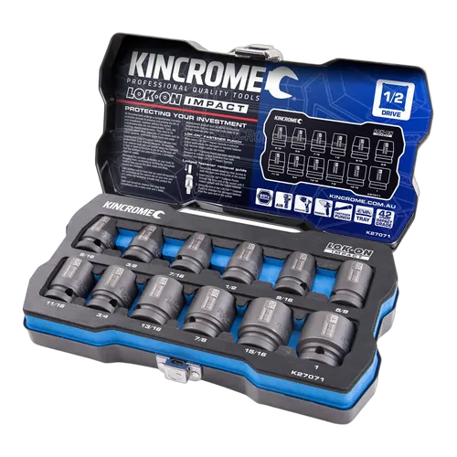 Kincrome Lok-On Impact Socket Set 12 Piece 1/2" Drive