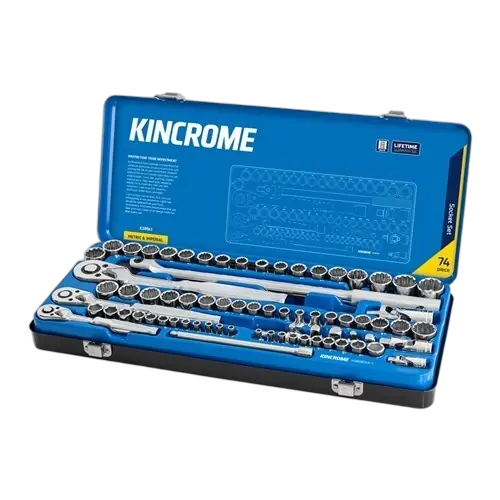 Kincrome Socket Set 74 Piece 1/4, 3/8 & 1/2" Drive - Metric & Imperial