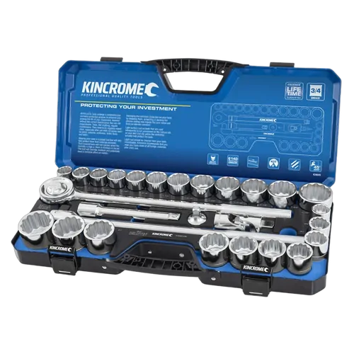 Kincromesocket Set 28 Piece 3/4" Drive Metric & Imperial