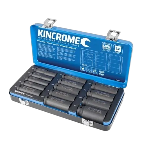 Kincrome Deep Impact Socket Set 14 Piece 1/2" Drive - Metric