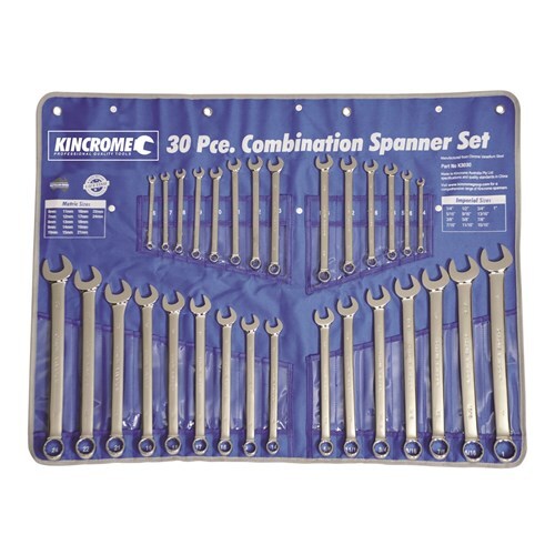 Kincrome Combination Spanner Set 30 Piece - Metric/Imperial