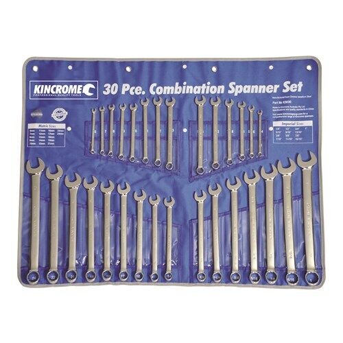 Kincrome Combination Spanner Set 30 Piece - Metric/Imperial