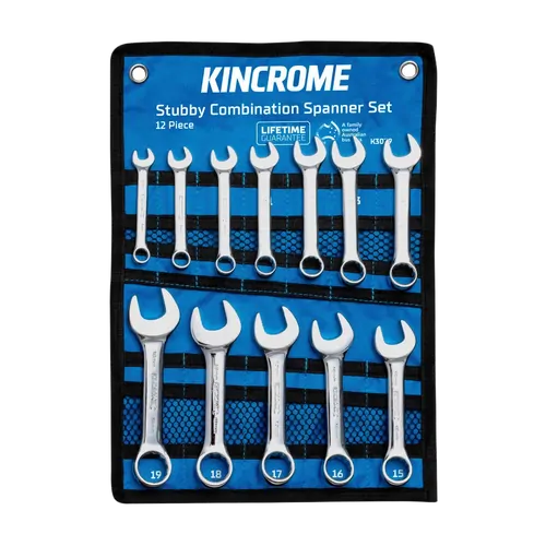 Kincrome Stubby Combination Spanner Set 12 Piece - Metric