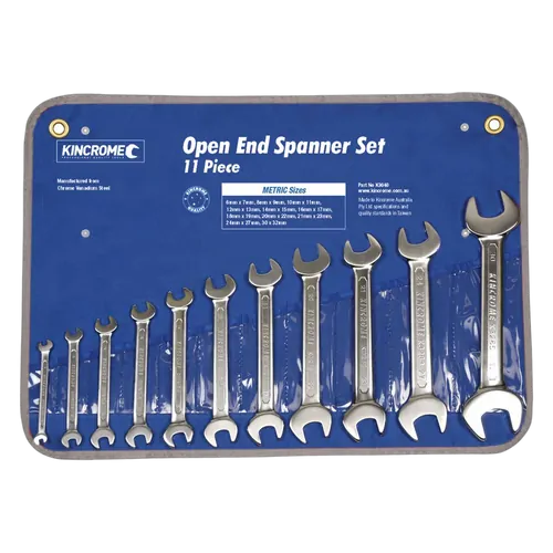 Kincrome Open End Spanner Set 11 Piece - Metric