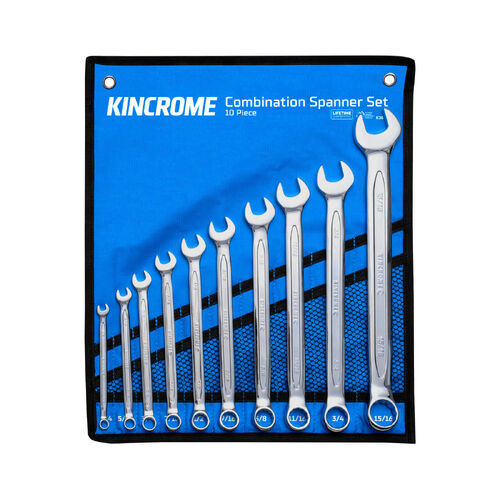 Kincrome Combination Spanner Set 10 Piece - Imperial
