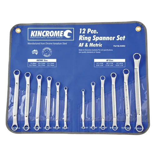 Kincrome Ring Spanner Set 12 Piece