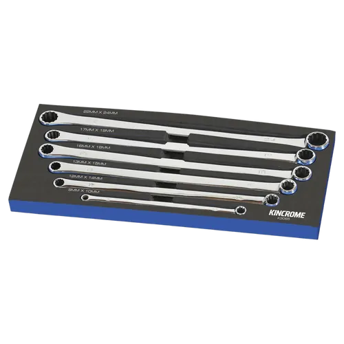 Kincrome Double Ring Spanner Set 0 Degree Offset 6 Piece