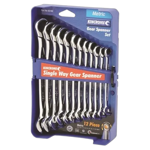 Kincrome Single Way Gear Spanner Set 12 Piece - Metric