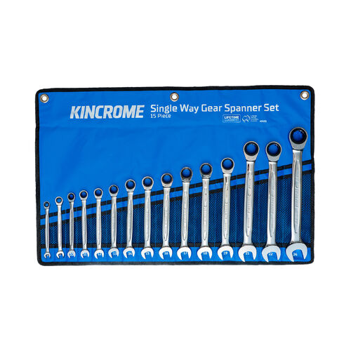 Kincrome Single Way Gear Spanner Set 15 Piece - Metric