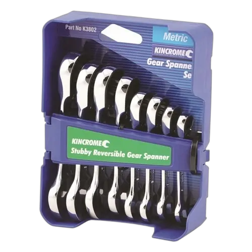 Kincrome Stubby Reversible Gear Spanner Set 8 Piece - Metric