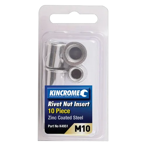Kincrome Rivet Nut Insert M10 (Zinc Coated Steel) - 10 Pack