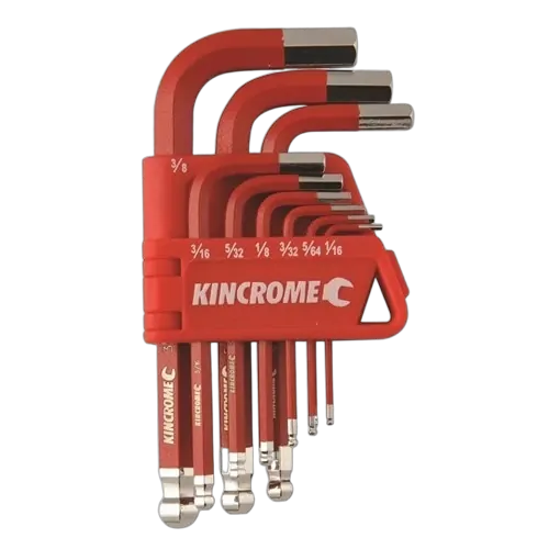Kincrome Ball Point Hex Key & Wrench Set Short Series 9 Piece