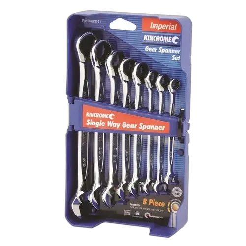 Kincrome Single Way Gear Spanner Set 8 Piece - Imperial