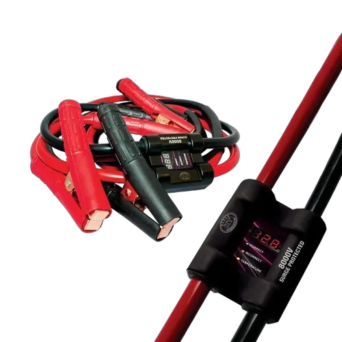 KT Accessories 8000V Intelligent Jumper Leads, 12/24V Voltage Display, 1200Amp, 4M Length