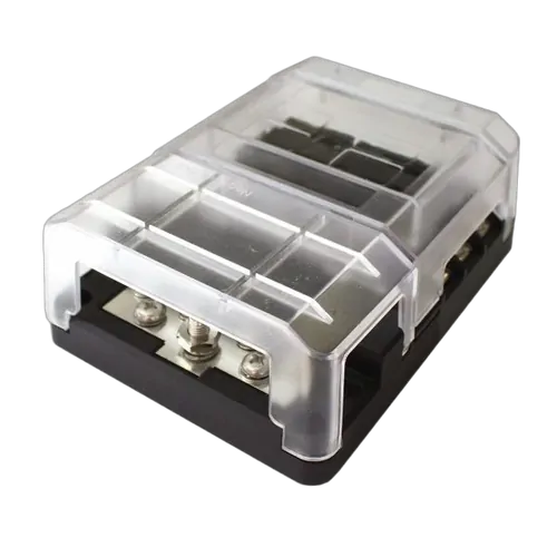 KT Accessories 6 Gang Fuse Box with LED Indicator for Faulty Fuses, Negative Bus
