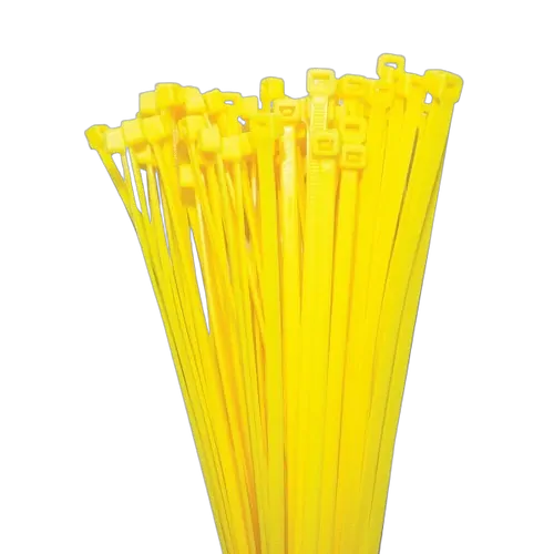 KT Accessories Nylon Cable Ties, Yellow, 200mm Long x 4.8mm Wide, Pack of 100