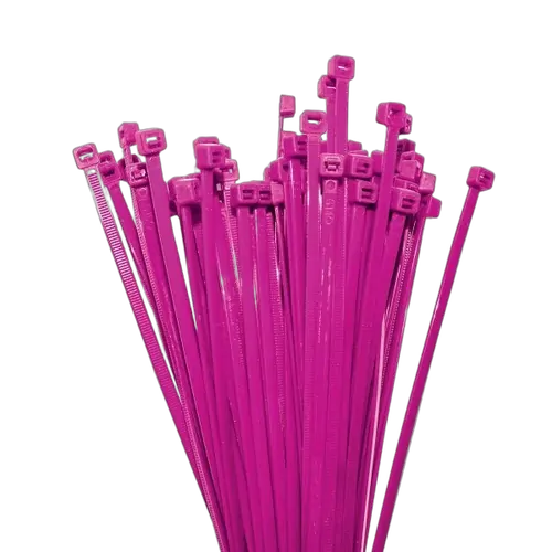KT Accessories Nylon Cable Ties, Pink, 300mm Long x 4.8mm Wide, Pack of 25.