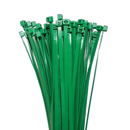 KT Accessories Nylon Cable Ties, Green, 300mm Long x 4.8mm Wide, Pack of 100