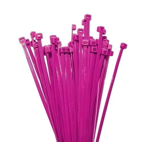 KT Accessories Nylon Cable Ties, Pink, 300mm Long x 4.8mm Wide, Pack of 100.